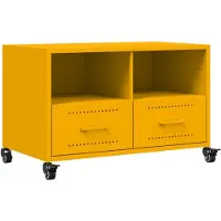 vidaXL Armoire TV jaune moutarde 68x39x43,5 cm Acier laminé à froid