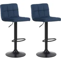 CLP Lot de 2 tabourets de bar Feni en velours, réglables en hauteur et pivotants, rose