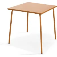 Oviala Table de jardin carrée en métal 70 cm 4 places caramel - Palavas