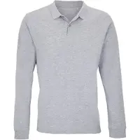 Sol SOLs 04241 | Polo unie à manches longues Planet polo shirt unie à manches longues - Couleur : Gris Melange - Taille : L