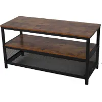 Sensahome - Armoire TV antique nordique/banc à chaussures en bois - Étagère à trois niveaux avec filet - Classique et élégant - 100 x 40 x 52 cm - Marron