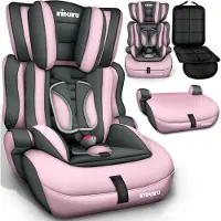 Kiduku Siège auto pour enfants Siège auto 9-36kg groupe 1+2+3 gris/rose