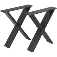 En.casa Piètement de table Maribo 42 x 40 cm Patins de table en set de 2 pour bancs Tables basses Pieds de table Pieds de meubles en acier Noir