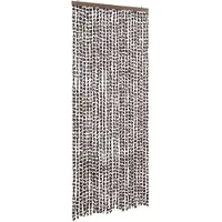 vidaXL Rideau anti-mouches brun et blanc 100x230 cm chenille