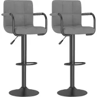 vidaXL Tabouret de bar 2 pcs velours gris clair