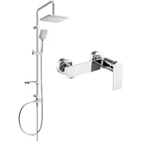 Mexen Ensemble de douche externe Sven avec pomme de douche et robinet de douche Alexa, chrome - 71240262-00