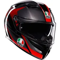 AGV K3 E2206 Mplk Striga Noir Gris Rouge Casque Intégral Taille 2XL