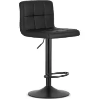 Leobert Tabouret De Bar - - Prot - Simili Cuir Noir/Base Noire