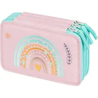 Baagl School trousse à trois niveaux Rose arc-en-ciel