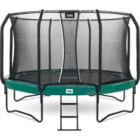 Salta First Class trampoline - Ø 427cm - Vert - avec housse de trampoline Échelle