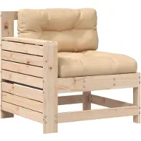 vidaXL Canapé de jardin avec accoudoirs et coussins en pin massif