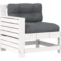vidaXL Canapé de jardin avec accoudoirs et coussins Blanc pin massif