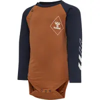 Hummel Barboteuse / body 'Ceasar' bleu foncé / caramel / blanc