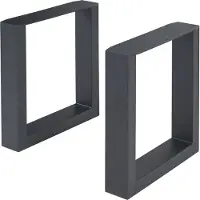 En.casa Piètement de table 'Makers' set de 2 pour table d'appoint Table basse acier 43x40 cm Noir