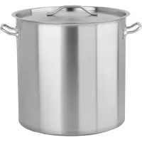 TRIZERATOP Casserole haute avec couvercle 40 x 40 cm, 50 l, acier inoxydable 201