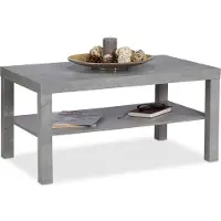 Relaxdays Table basse aspect béton, avec tablette, table basse, pour le salon, H x l x P 45 x 90 x 55 cm, grise