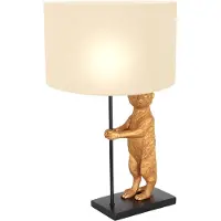 Steinhauer Lampe de table Animaux avec abat-jour en lin sable