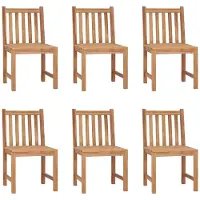 vidaXL Chaises de jardin 6 pcs. avec coussins teck massif
