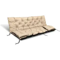 AIO Factory Coussin de jardin 180x60x50 cm + 2 coussins pour balançoire hollywoodienne imperméable beige