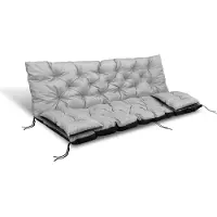 AIO Factory Coussin de jardin 120 x 60 x 50 cm + 2 coussins pour balancelle, imperméables, gris clair