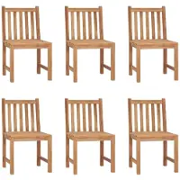 vidaXL Chaises de jardin 6 pcs. avec coussins teck massif