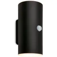 Briloner Lima LED Applique murale extérieure, détecteur de mouvement, capteur crépusculaire, batterie, noir, dimensions: 15,5 x 7 x 8,5 cm