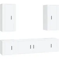 vidaXL Ensemble de 5 meubles TV blanc en bois composite