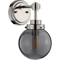 Elstead Lighting Applique murale « Kula » en nickel poli, 1xE14x40W, verre, dimensions : 26x15x20,4 cm, IP20, Elstead