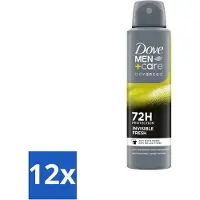 Dove Men+Care Déodorant Spray - Fraîcheur invisible - 150 ml - Pack avantage - 12 pièces