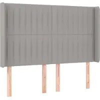vidaXL Tête de lit avec oreilles gris clair 147x16x118/128 cm Tissu