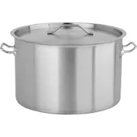 TRIZERATOP Casserole gastro en acier inoxydable, de faible hauteur, avec couvercle, dimensions 38 x 24 cm, capacité 27 litres
