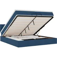 vidaXL Ottoman-lit avec matelas & LEDs Bleu 200x200 cm Tissu
