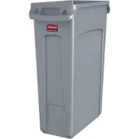 Rubbermaid FG354060GRAY Poubelle Slim Jim avec fentes d'aération, grise