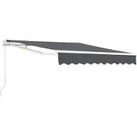 En.casa Store à bras articulé « Bitonto » 300 x 250 cm avec manivelle, structure en aluminium gris foncé