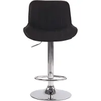 CLP Tabouret de bar Lentini en tissu, pivotant et réglable en hauteur, structure noire, finition chromée