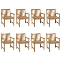 vidaXL Chaises de jardin 8 pcs. avec coussins bleu clair teck massif