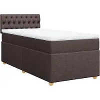 vidaXL Lit boxspring avec matelas brun foncé 100x200 cm Tissu