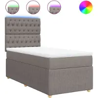 vidaXL Lit Boxspring avec matelas Taupe 80x200 cm Tissu
