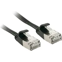 Lindy - Cordon de raccordement - RJ-45 (M) pour RJ-45 (M) - 5 m - U / FTP (Paire torsadée blindée) - CAT 6a - moulé sans crochet plat - noir