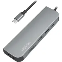 Logilink LogiLinkUA0343 Hub multifonction USB-C 6 en 1, argent