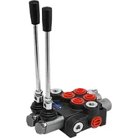 Vevor 2 Spool Valve hydraulique Valve à levier manuel, 11GPM valve de contrôle directionnel ajustable, 6,3 kg Valve hydraulique ajustable