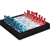 Spies Online Échiquier LED - Jeu de plateau stratégique éclairé - Pièces d'échecs modernes et transparentes - Parfait pour les jeux de soirée et les cadeaux