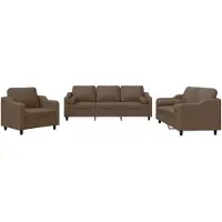 vidaXL ensemble de canapés 3 pièces avec coussins Tissu brun