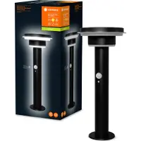 Ledvance Lampadaire d'extérieur | ENDURA STYLE | Solar Sensor POST Double Circle 40cm | blanc chaud | 6W | noir | avec détecteur de mouvement & de lumière du jour