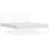 vidaXL Cadre de lit avec tête de lit en métal blanc 183x213 cm
