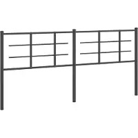 vidaXL Tête de lit en métal noir 193 cm