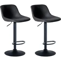 CLP Lot de 2 tabourets de bar Loft avec dossier, pivotants à 360°, blancs, en similicuir