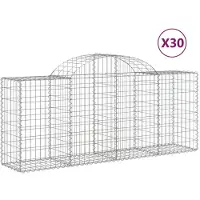 vidaXL Gabions avec arc surélevé 30 pcs. 200x50x80/100cm Fer galvanisé