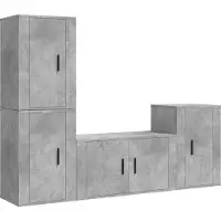 vidaXL 4 Piece TV Cabinet Set Concrete Grey Engineered Wood