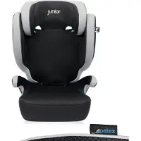 Petex siège auto 2 en 1 avec ISOFIX, norme i-Size ECE R129 pour enfants de 100 à 150 cm, siège auto pour enfants réglable en hauteur, gris |Basic Plus de